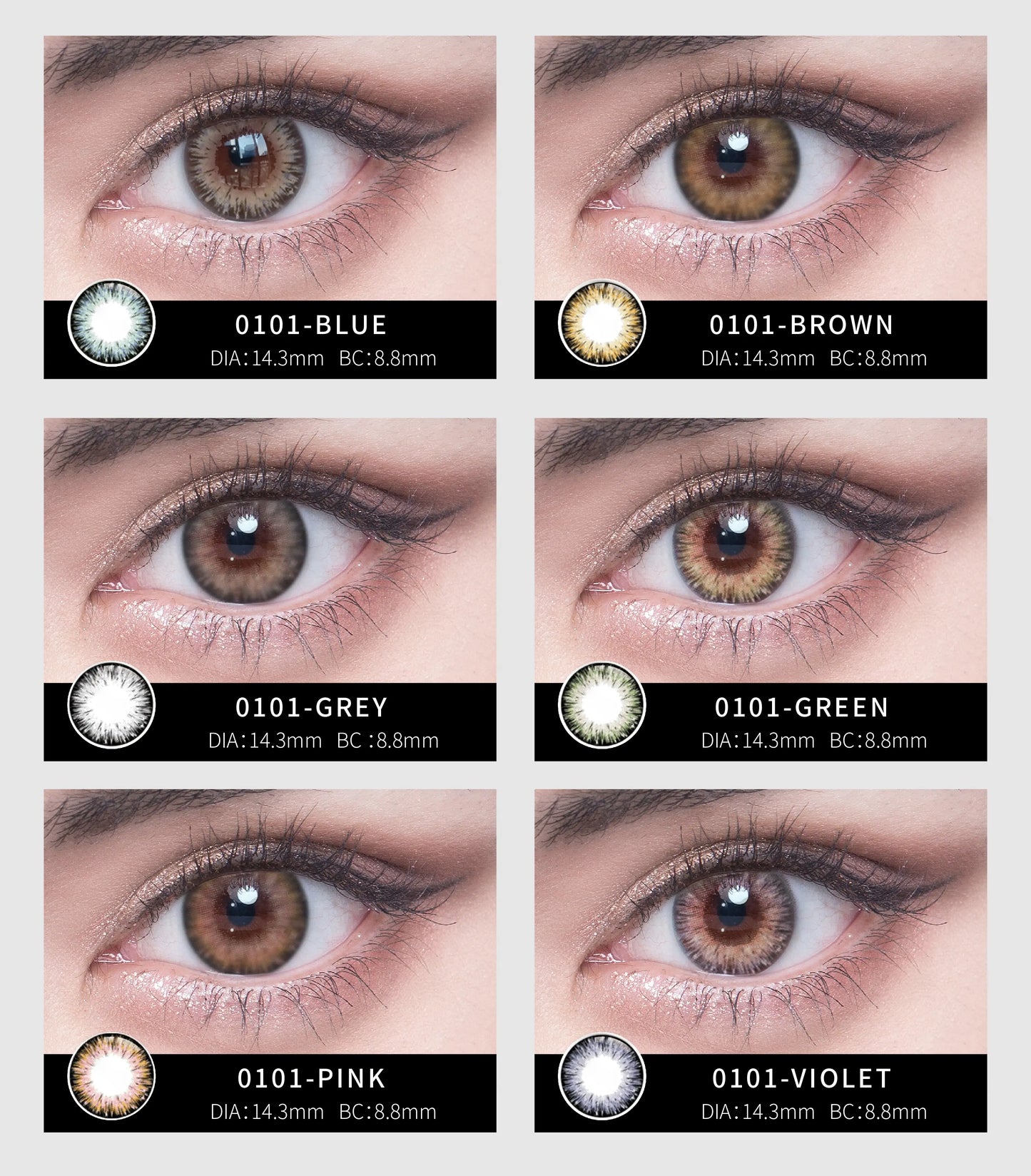 3 TONE - HawkFace Colored Contact Lenses