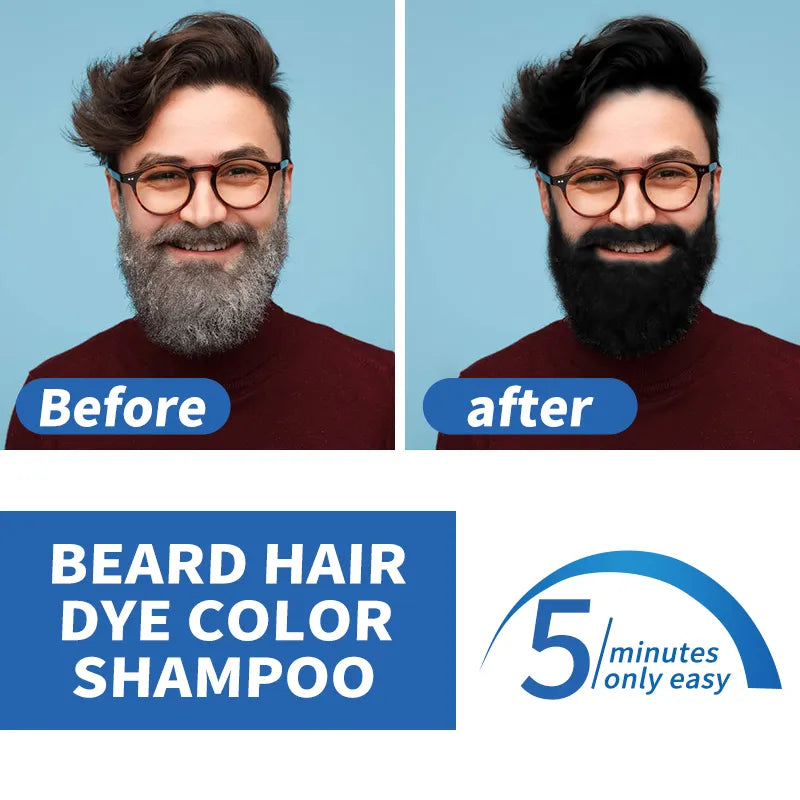 Hair & Beard Dye for Men, All-in-One Reusable Kit - Mens Color For Natural-Looking Gray Coverage