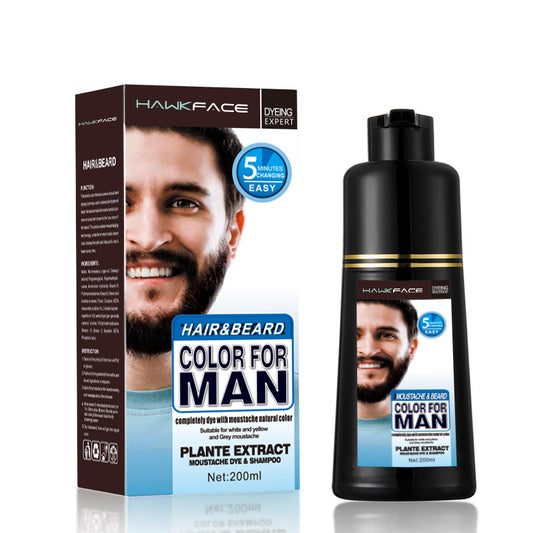 Hair & Beard Dye for Men, All-in-One Reusable Kit - Mens Color For Natural-Looking Gray Coverage